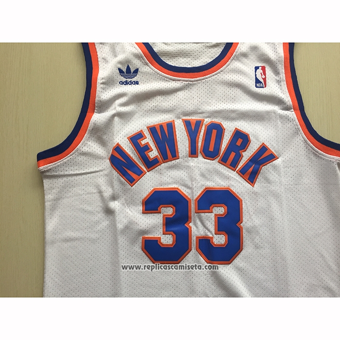 Camiseta New York Knicks Patrick Ewing #33 Retro Blanco